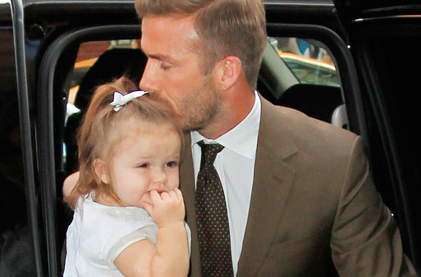 David Beckham with daughter Harper
