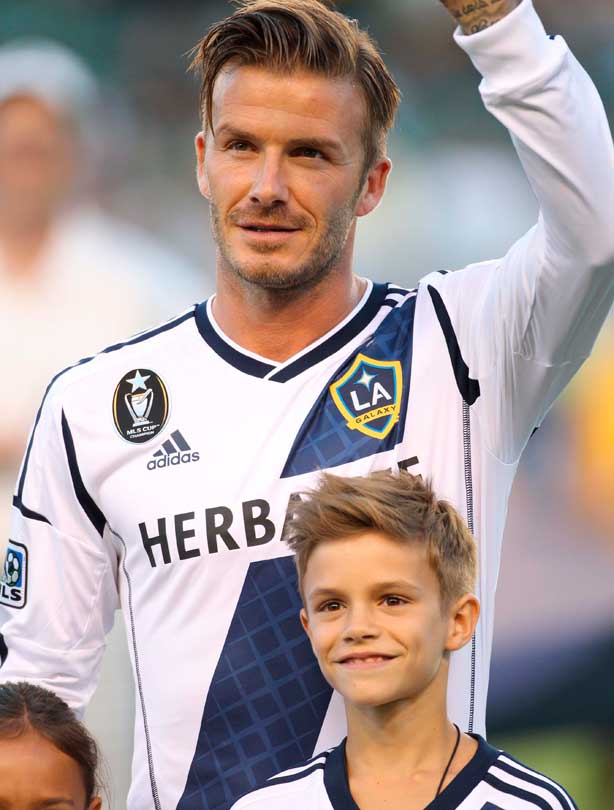 David Beckham with his son, Romeo Beckham