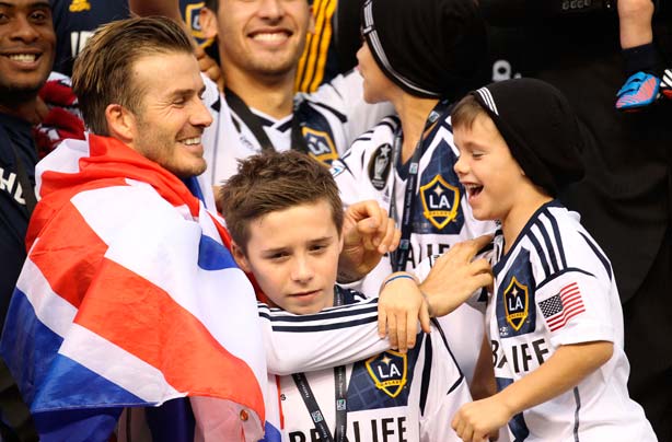 David Beckham and sons, Brooklyn, Romeo and Cruz