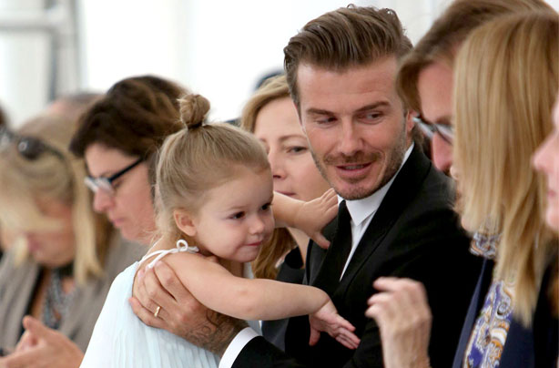 Harper Beckham and David Beckham