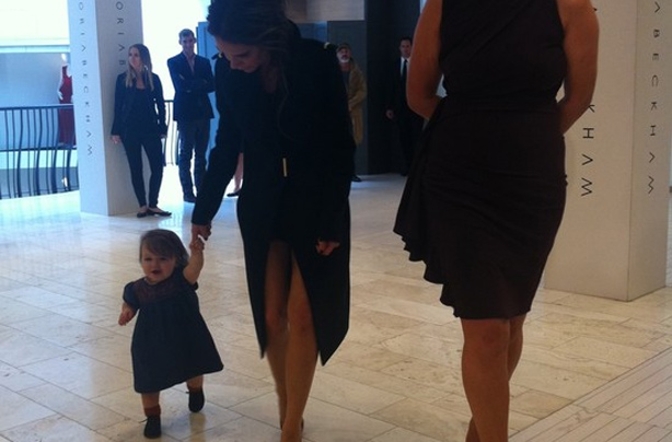 Harper Beckham walking