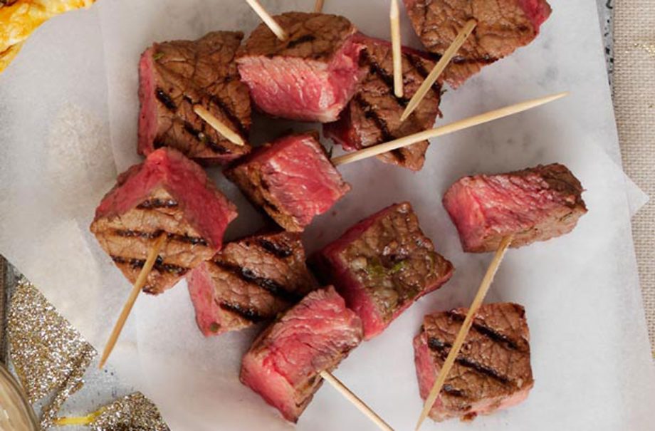Steak on sticks