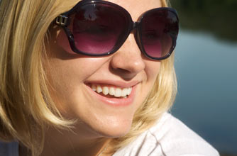 Woman in sunshine