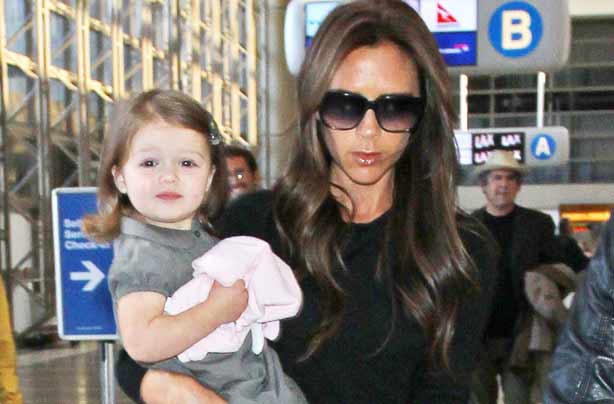 Victoria and Harper Beckham April 15