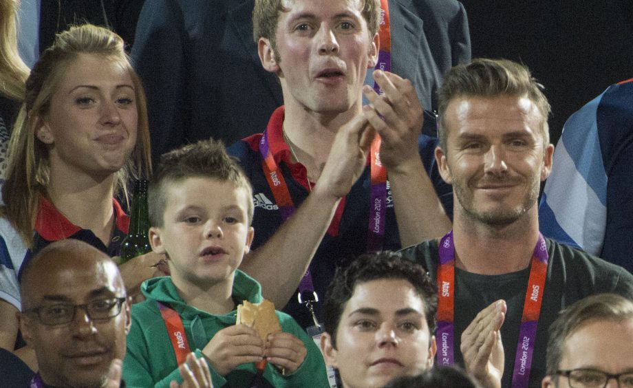 David and Cruz Beckham at the Olympics