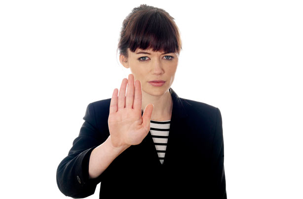 Woman saying no