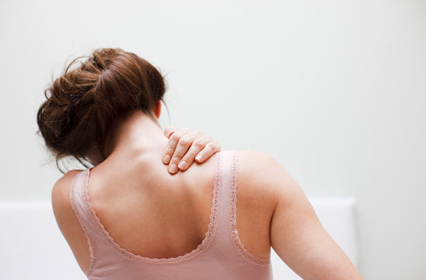 Woman with shoulder pain
