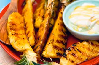 rum glazed griddled pineapple
