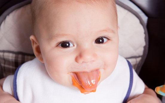 Weaning baby, 7 months old