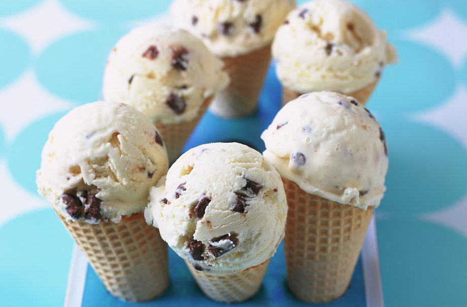 Chocolate mint chip ice cream