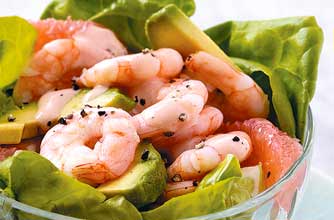 Prawn and two-fruit cocktail