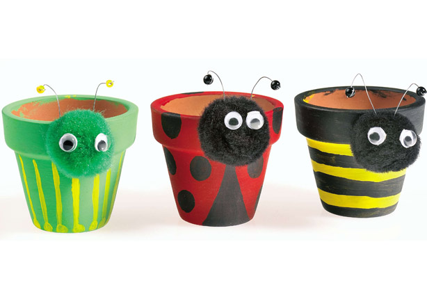 Garden crafts for kids: plant pot pets