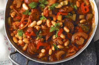 Woman's Weekly Andalusian style chorizo with beans