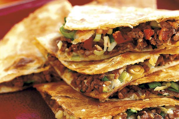 Cheese and beef tortillas