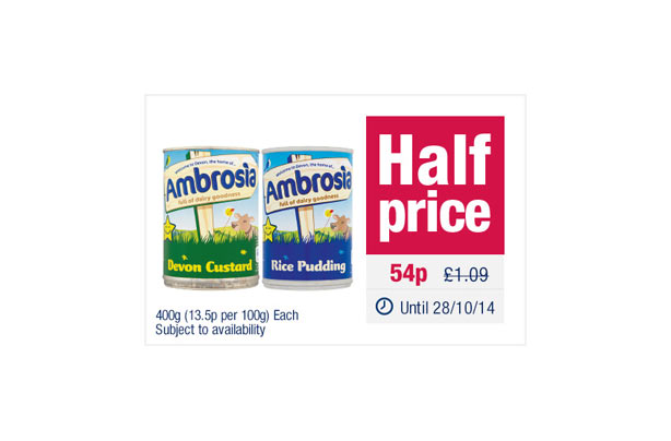The Co-operative Ambrosia Devon Custard Can_Creamed Rice Pudding