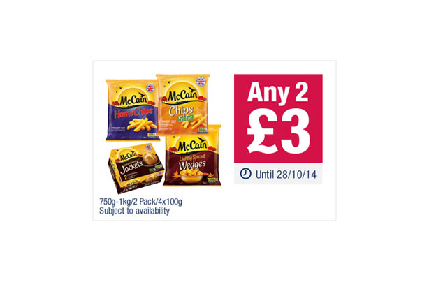 The Co-operative Selected McCain's Products
