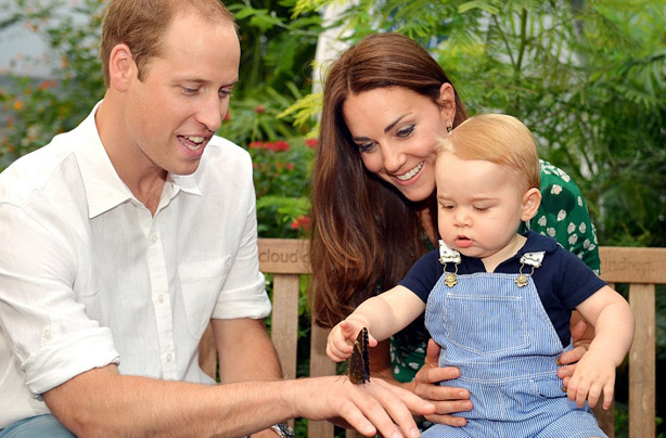 Prince William and Kate Middleton with Prince George