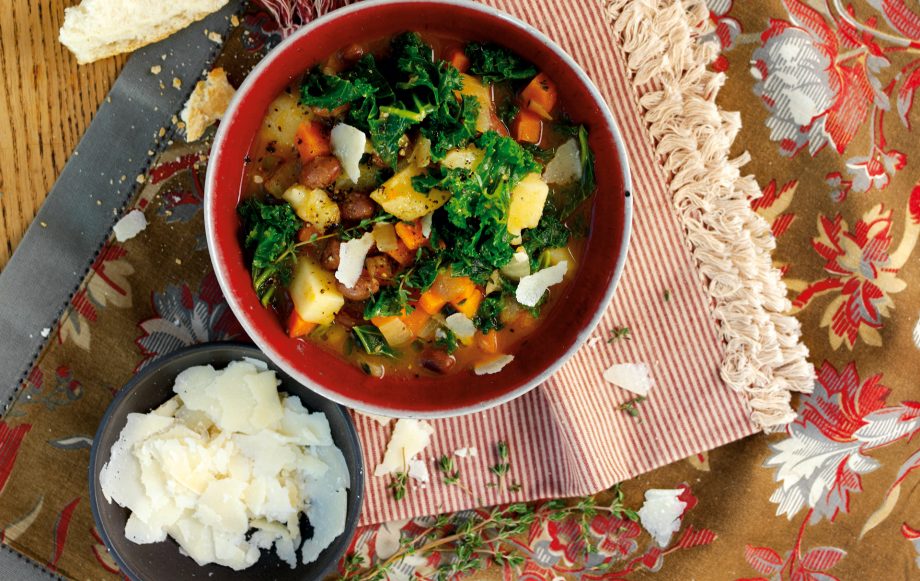 Borlotti bean and kale soup