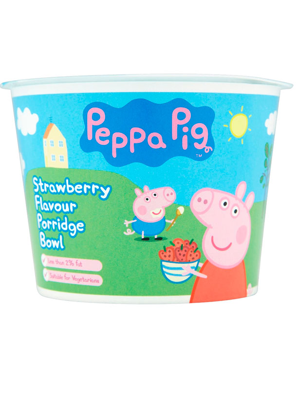Peppa Pig Porridge Bowl Strawberry Flavour