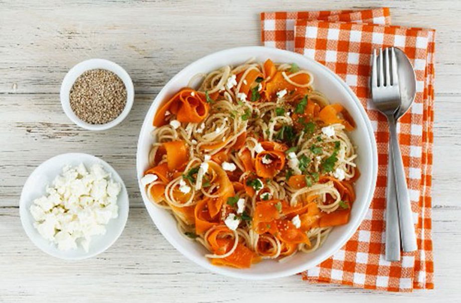 Carrot ribbon spaghetti