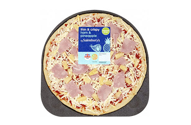 Sainsbury's ham and pineapple pizza