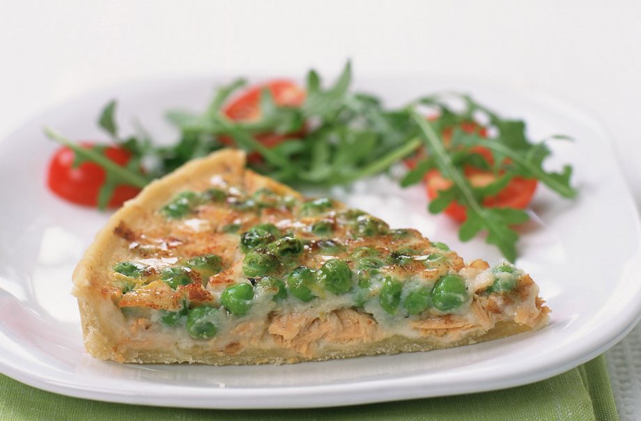 Tuna and pea quiche