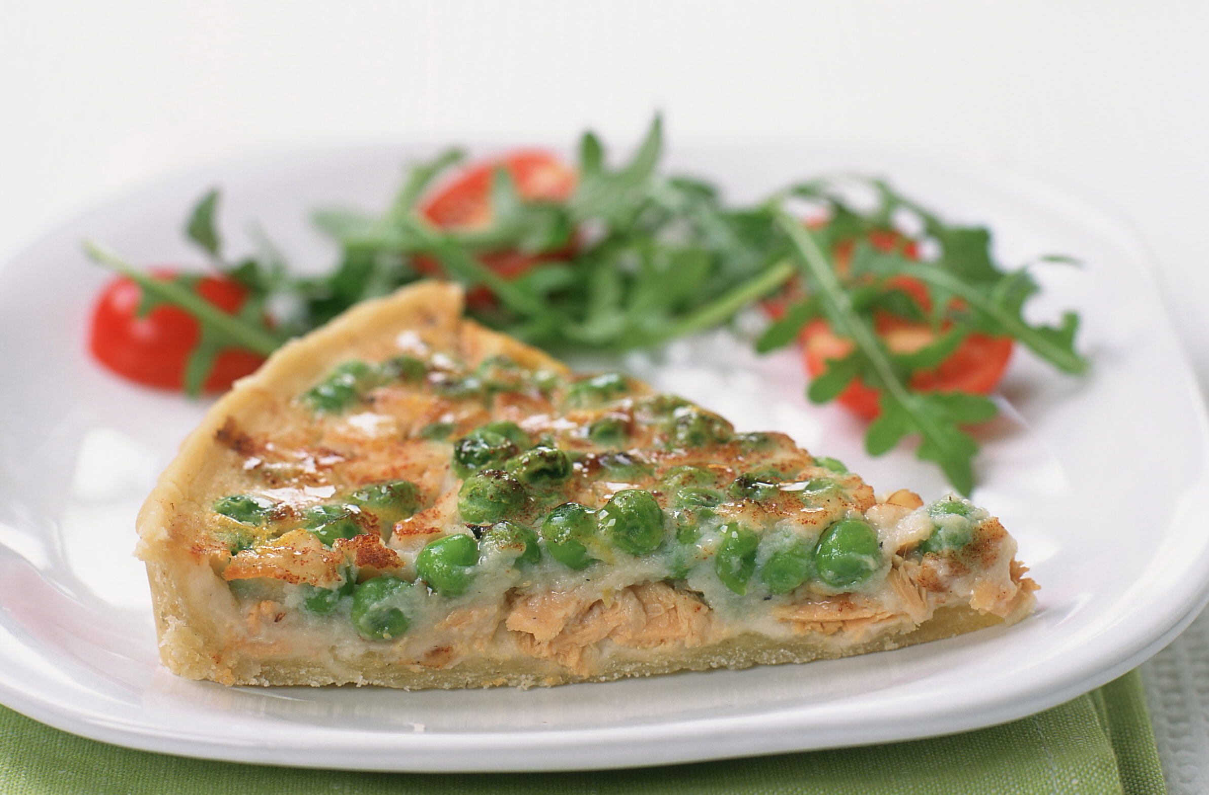 Tuna and pea quiche