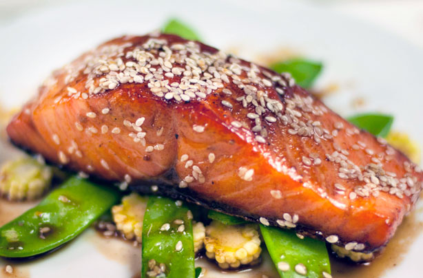 Honey glazed salmon