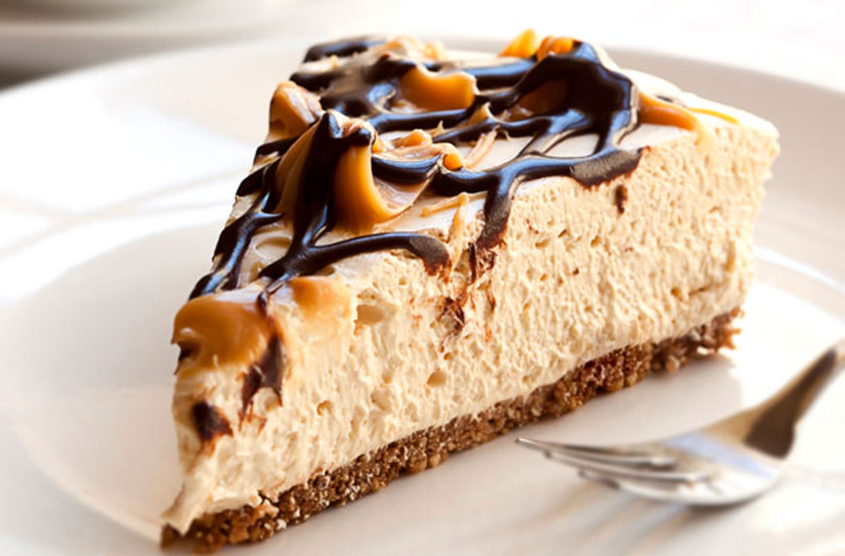 Toffee And Chocolate Topped Cheesecake American Recipes GoodtoKnow