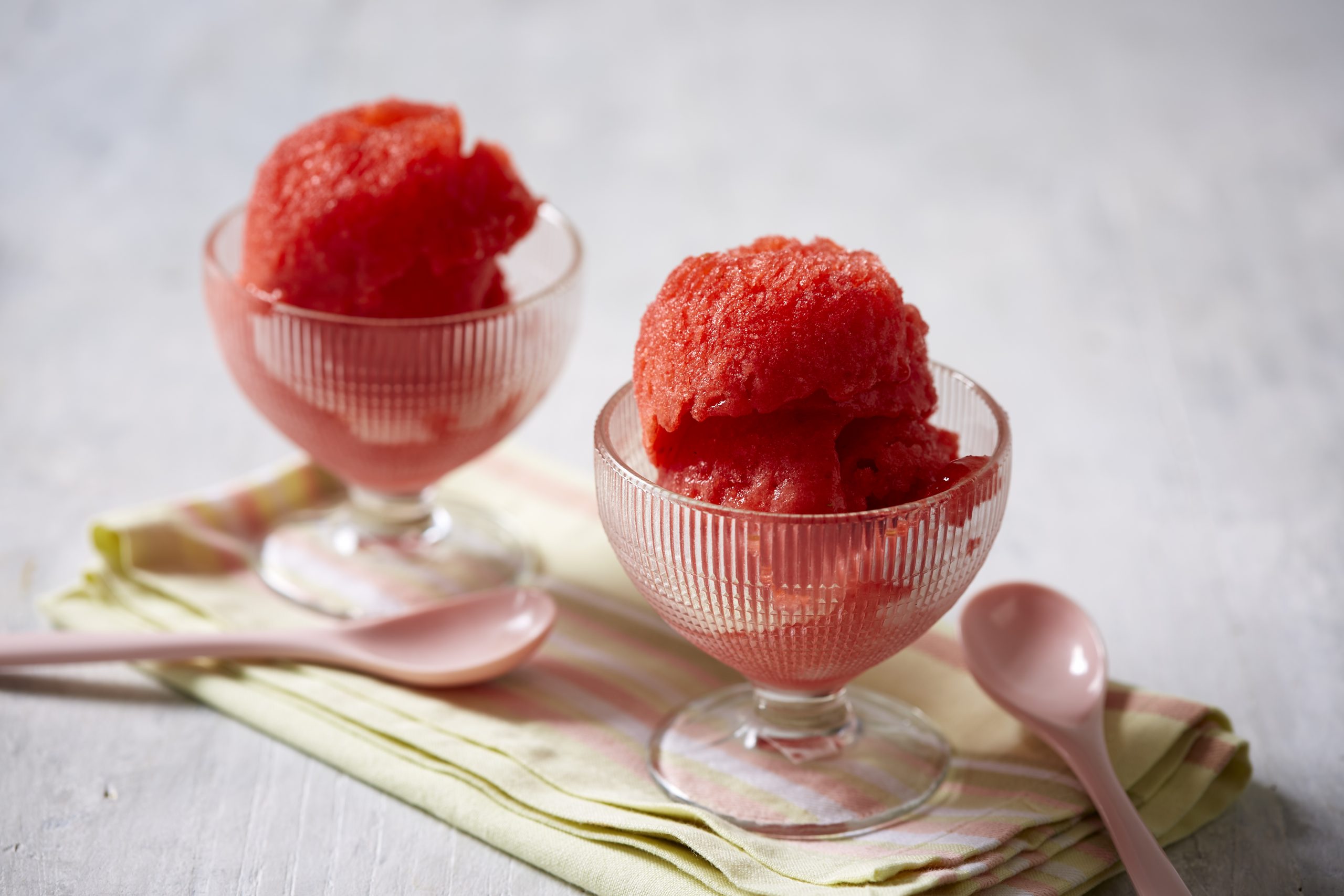 Campari and strawberry sorbet