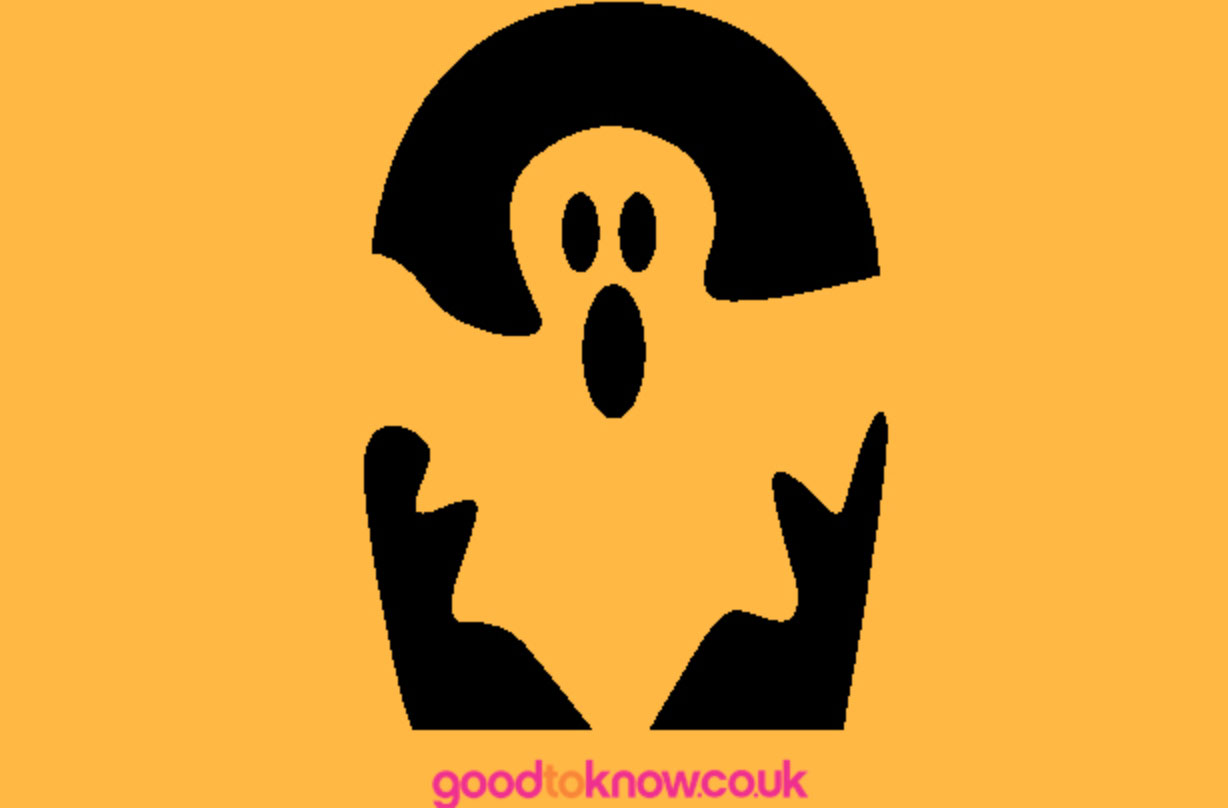 Ghost pumpkin carving pattern