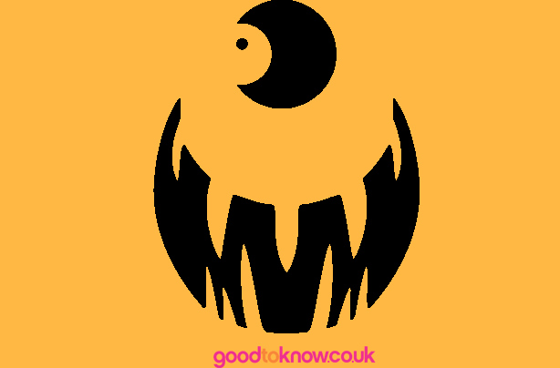 One-eyed monster Halloween pumpkin carving template