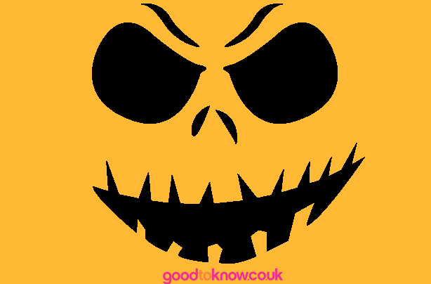 Scary Jack O'Lantern pumpkin carving pattern