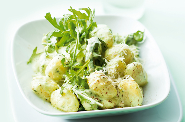 Cheesy pesto gnochhi