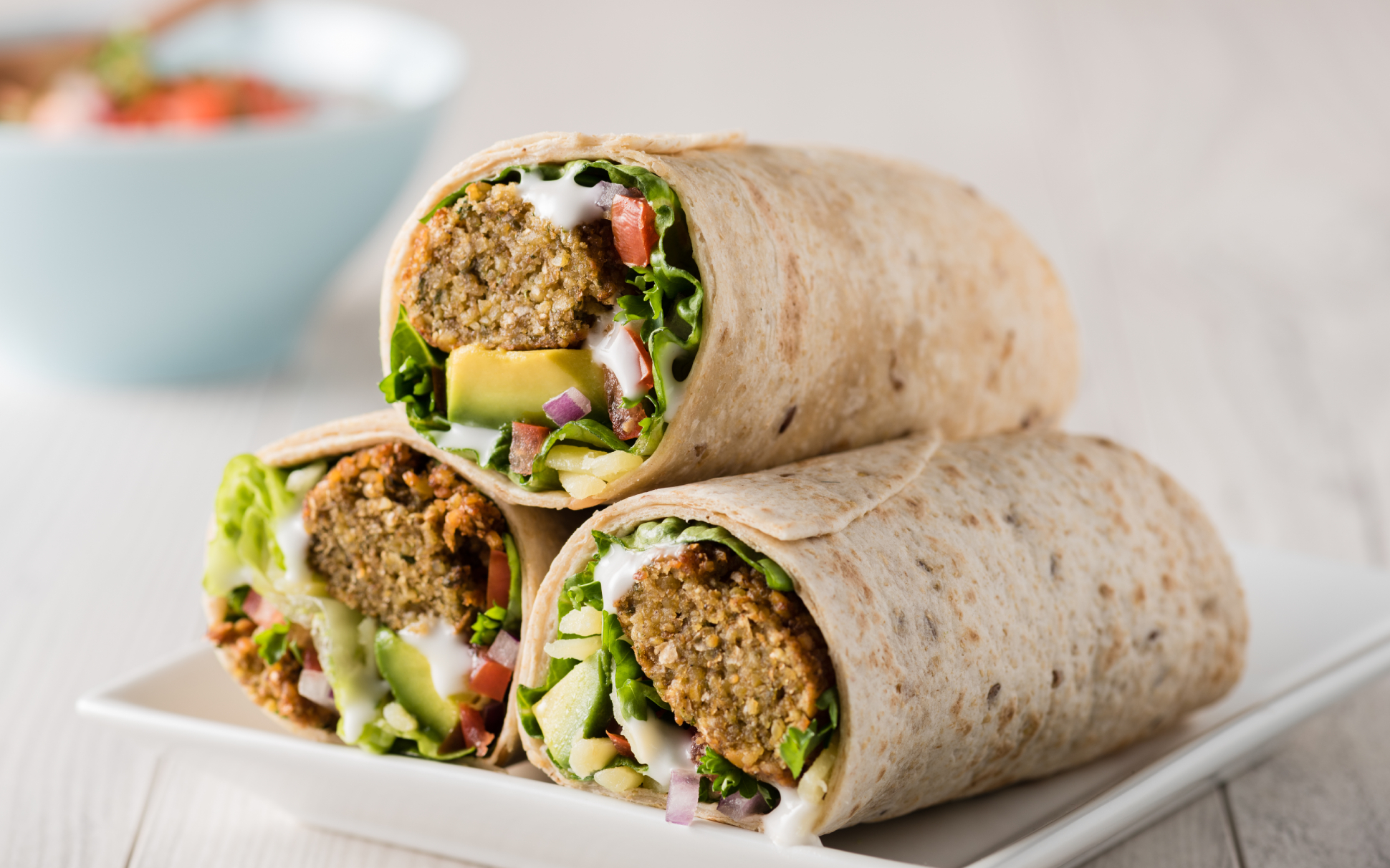 tortilla wraps: vegetarian foods