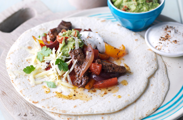 Mexican steak fajitas