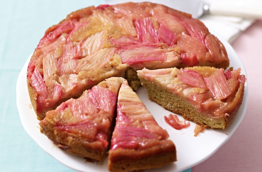 Rhubarb and pink peppercorn upside-down cake
