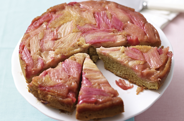 Rhubarb and pink peppercorn upside-down cake