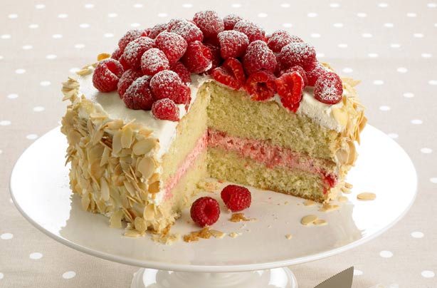 Woman's Weekly almond and raspberry sponge cake