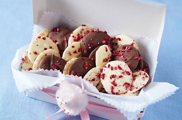 Homemade chocolate buttons