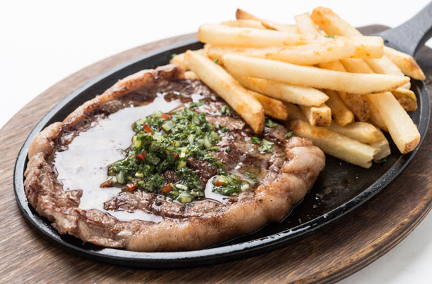 Steak with chimichurri sauce