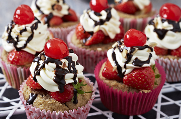 Banana Split Cupcakes