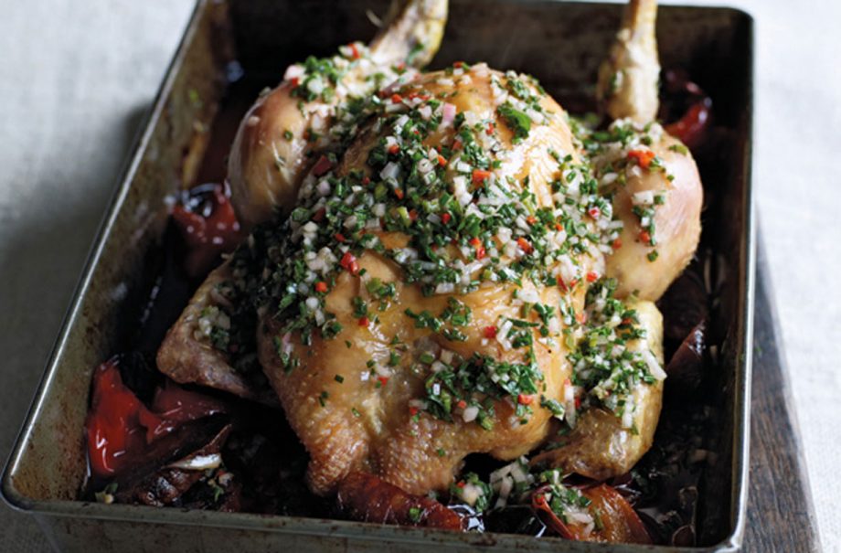 James Martin’s red pepper, chorizo and chilli chicken