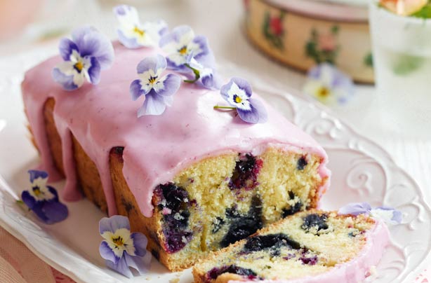 Lemon and blueberry drizzle cake