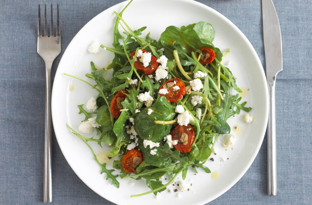 Slow roasted tomato salad with feta