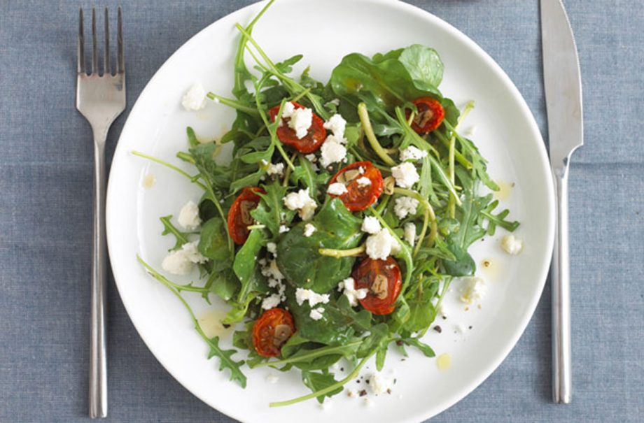 Slow-roasted tomato salad with feta