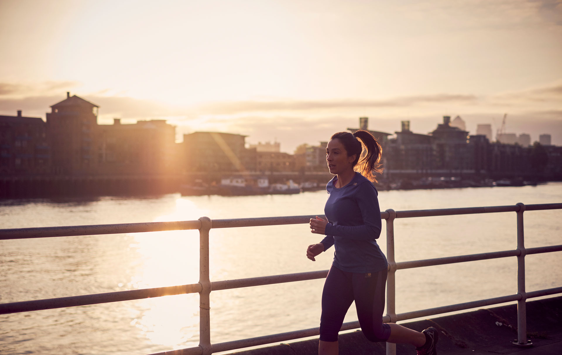 a woman exercising outside