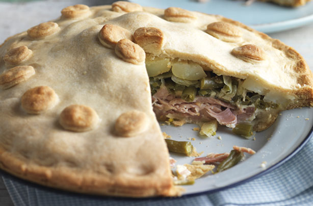 Ham bean and potato pie