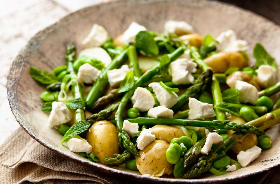 New potato and asparagus salad