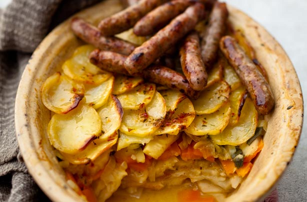 root vegetable layer bake
